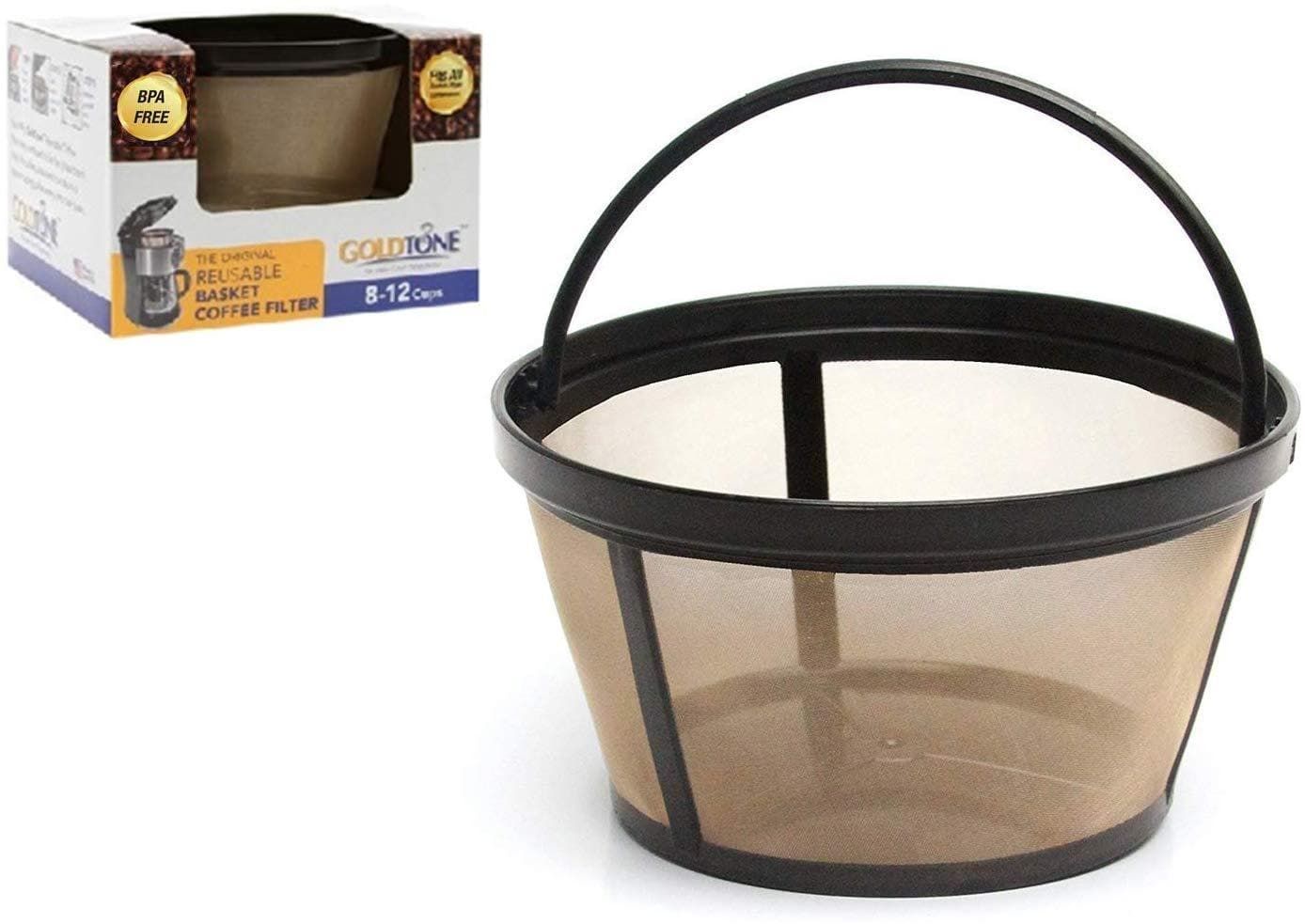 Cafe Brew Collection Reusable Basket Coffee Filter for Black & Decker Coffee Makers and Brewers, 8 to 12 Cup, Permanent Stainless Steel, BPA Free